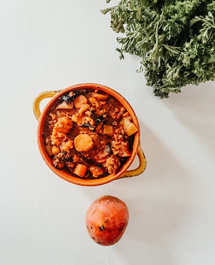 (O) Roasted Root Vegetable, Sausage Stew (Ovulatory) - Seeking Vitality Wellness