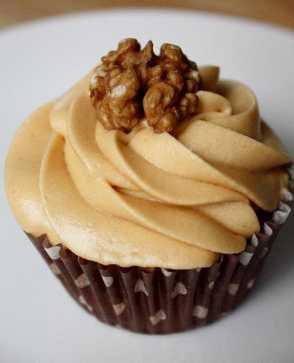 Caramel Iced Coffee & Walnut Cupcakes