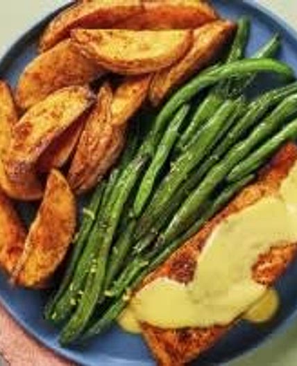Hey, Honey! Salmon with Potato Wedges & Zesty Green Beans