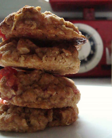 Cherry, White Chocolate & Apricot Oaty Biscuits