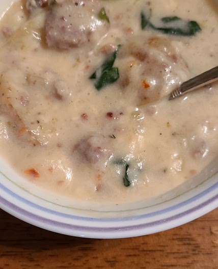 Creamy Italian Potato and Sausage soup