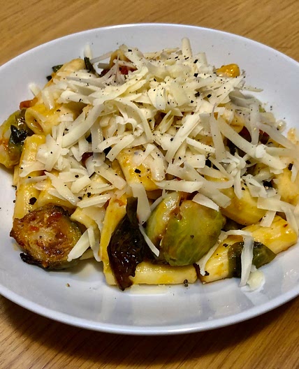 50. Rigatoni with Roasted Tomato and Brussel Sprouts