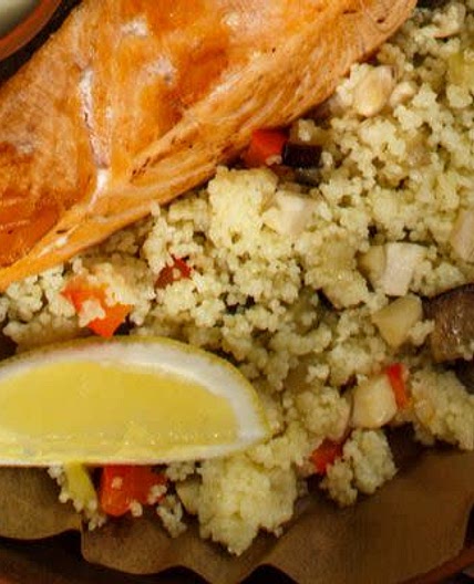 Spiced Salmon with Tomato and Feta Couscous
