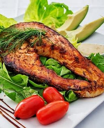 Grilled Fish with Garlicky Lemony Greens