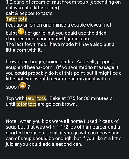Tater Tot Casserole