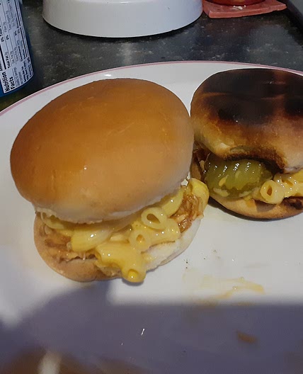 BBQ Chicken Mac & Cheese Sliders