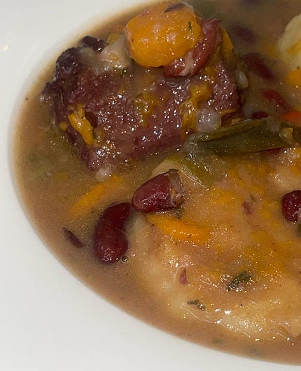 Jamaican Red Pea Soup with Oxtail and Dumplings 