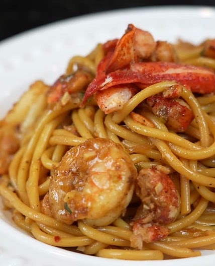 Lobster and Shrimp Garlic Noodles