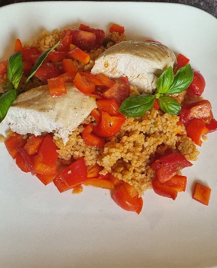 Gebratenes Hähnchen mit Couscous