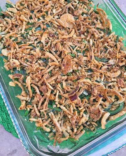 No Soup Mushroom-Free Vegan Green Bean Casserole