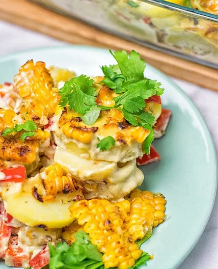 Vegan Mexican Street Corn Potato Casserole