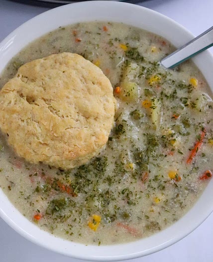 Vegan Slow Cooker Veggie Pot Pie Soup