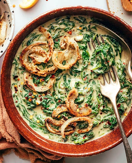 Garlicky Vegan Creamed Spinach