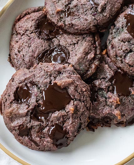 Purple Sweet Potato Cookies With Chocolate Chips (vegan)