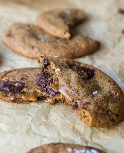 Salted Caramel-Filled Coffee Cookies