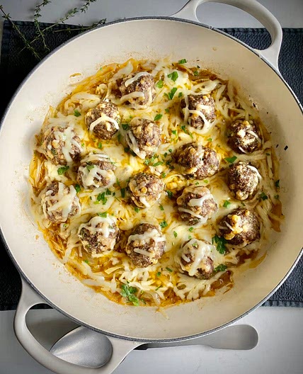 French Onion Meatballs
