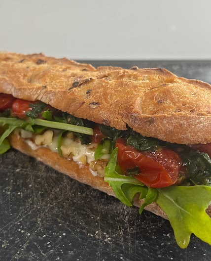 Gorgonzola Spinat Sandwich