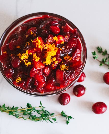 Fig, Apple, & Cointreau Cranberry Sauce