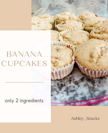 2 Ingredient Banana Cupcakes