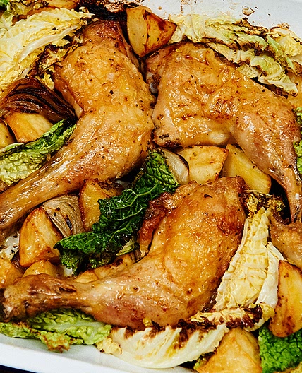 Roast chicken traybake