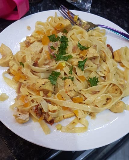 Rich Chicken Tagliatelle.