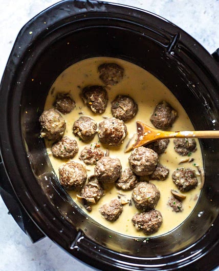 Lighter Crockpot Swedish Meatballs
