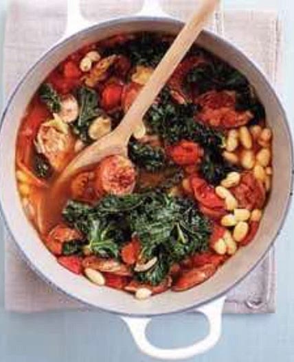 Bean and chicken sausage stew