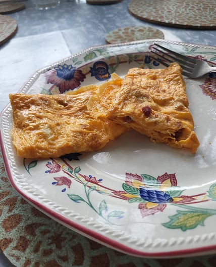Homemade Cheesey Sausage Omelette