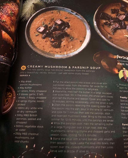 Creamy Mushroom and Parsnip Soup