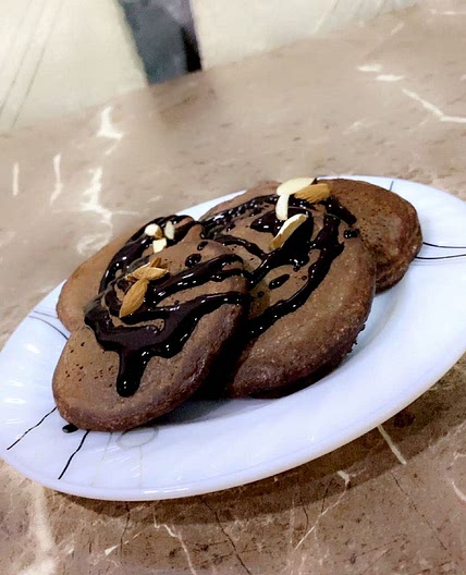 Healthy chocolate pancake