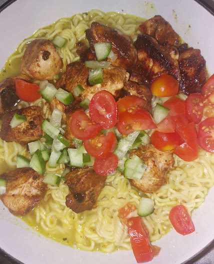 Chicken and noodles