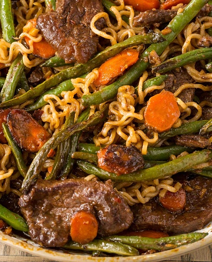 Ginger Beef Stir-Fry with Ramen