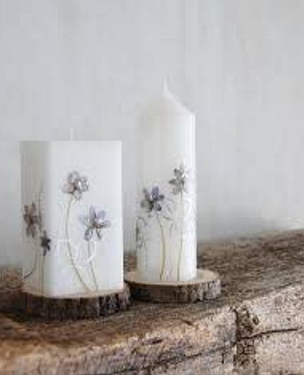 BOUGIE VEGETALE AUX FLEURS PRESSEES