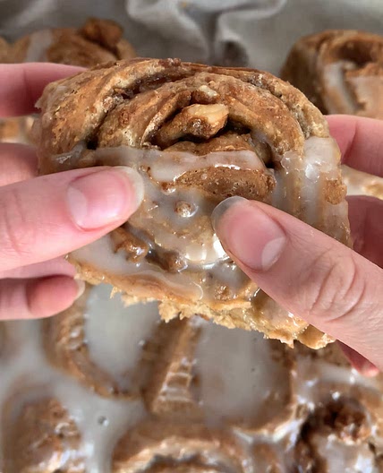 Salted Caramel Walnut Banana Bread Cinnamon Rolls