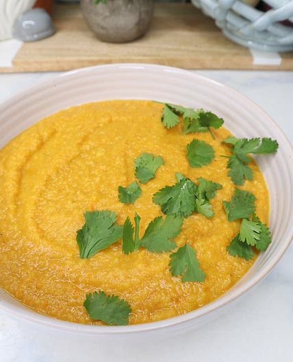 Roasted Cauliflower & Sweet Potato Soup