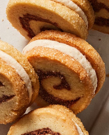 Brown Butter Cinnamon Bun Sandwich Cookies