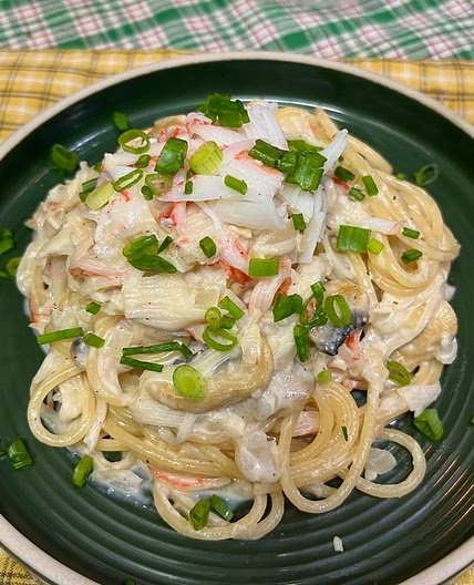 Creamy Crab Mushroom Pasta