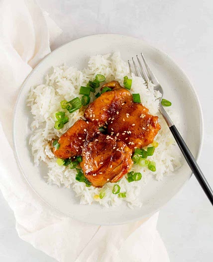 Sticky Orange Glazed Chicken Thighs