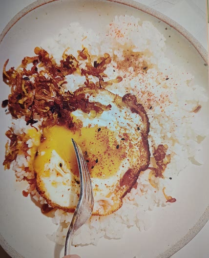 Extremely Fried Eggs with Frizzled Shallots and Rice