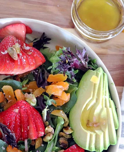 Strawberry, Apricot, and Pistachio Salad