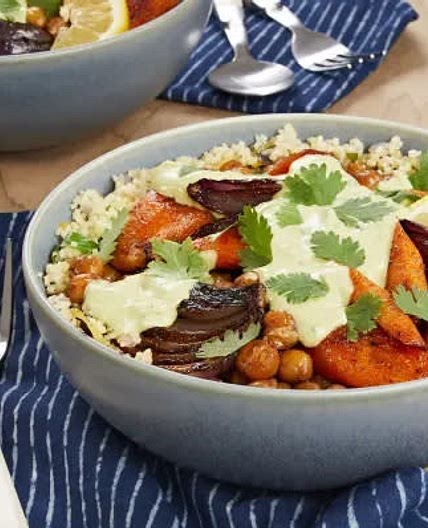 Harissa-Roasted Chickpea Bowls