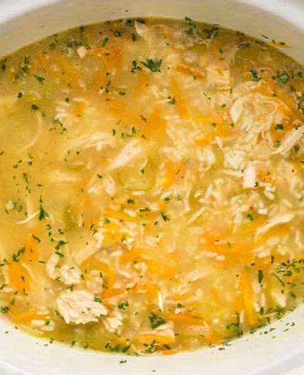 Crock Pot Lemon Chicken and Rice Soup