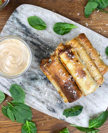 Mozzarella and Spinach Rolls