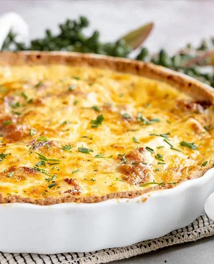 Keto Quiche with Flaky Crust (only 3 carbs)