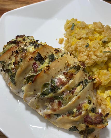 WIC Approved Stuffed Chicken and Baked Creamed Corn
