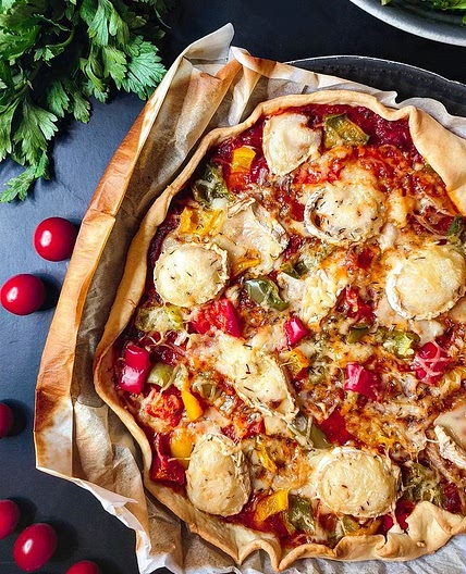 Tarte trio poivrons/ chèvre 🫑