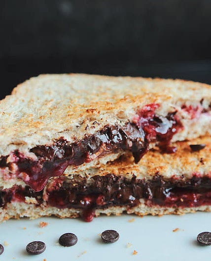 Grilled Chocolate + Raspberry Sandwich