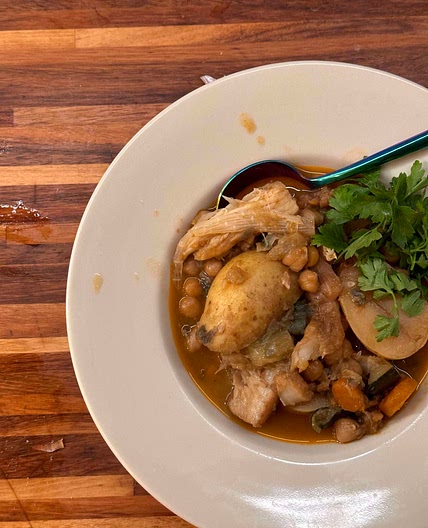 Fish tagine with couscous