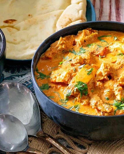 Instant-Pot Butter Chicken with Naan Bread