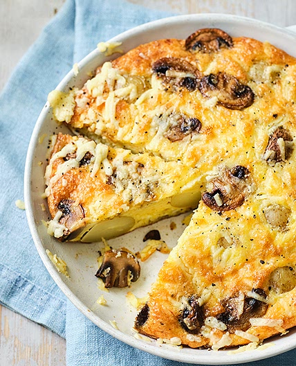 Mushroom and baby potato frittata